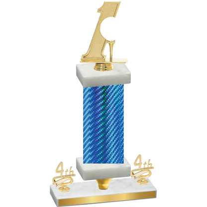 Premium Single Blue Carbon Fiber Fourth Place Golf Trophy
