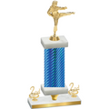 Premium Single Blue Carbon Fiber Second Place Karate Trophy