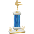 Premium Single Blue Carbon Fiber Third Place Karate Trophy
