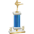 Premium Single Blue Carbon Fiber Year Karate Trophy