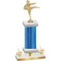 Premium Single Blue Carbon Fiber First Place Karate Trophy