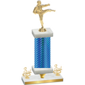 Premium Single Blue Carbon Fiber Third Place Karate Trophy