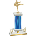 Premium Single Blue Carbon Fiber Year Karate Trophy