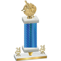 Premium Single Blue Carbon Fiber Year Baseball Trophy