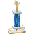 Premium Single Blue Carbon Fiber Second Place Academics Trophy