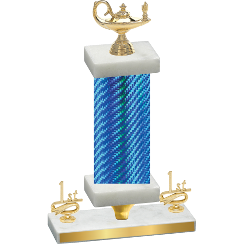 Premium Single Blue Carbon Fiber First Place Academics Trophy