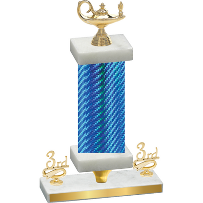 Premium Single Blue Carbon Fiber Third Place Academics Trophy