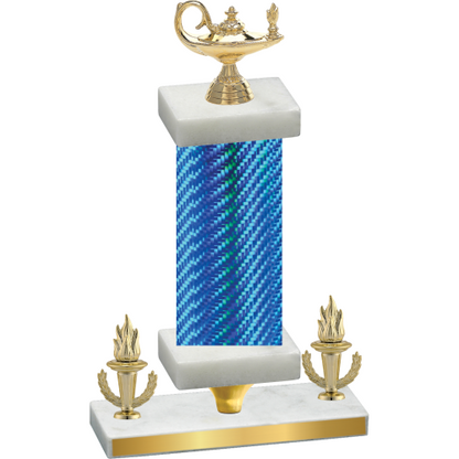 Premium Single Blue Carbon Fiber Victory Academics Trophy