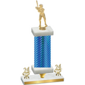Premium Single Blue Carbon Fiber Year Baseball Trophy