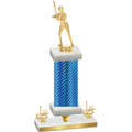 Premium Single Blue Carbon Fiber First Place Softball Trophy