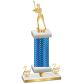 Premium Single Blue Carbon Fiber Second Place Softball Trophy