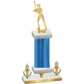 Premium Single Blue Carbon Fiber Victory Softball Trophy