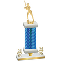 Premium Single Blue Carbon Fiber Year Softball Trophy