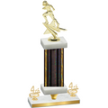 Premium Single Black Glacier Fourth Place Football Trophy