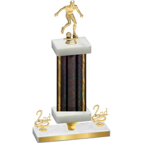 Premium Single Black Glacier Second Place Soccer Trophy