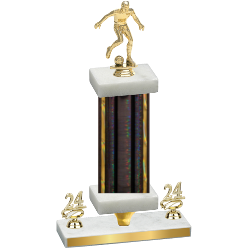 Premium Single Black Glacier Year Soccer Trophy