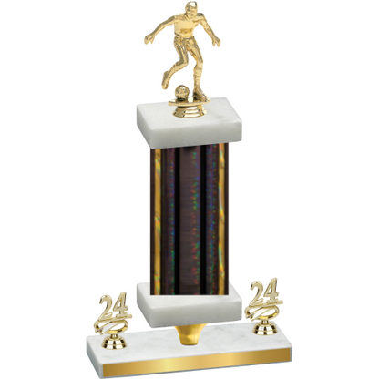 Premium Single Black Glacier Year Soccer Trophy