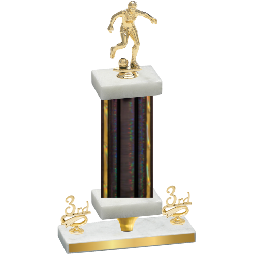 Premium Single Black Glacier Third Place Soccer Trophy