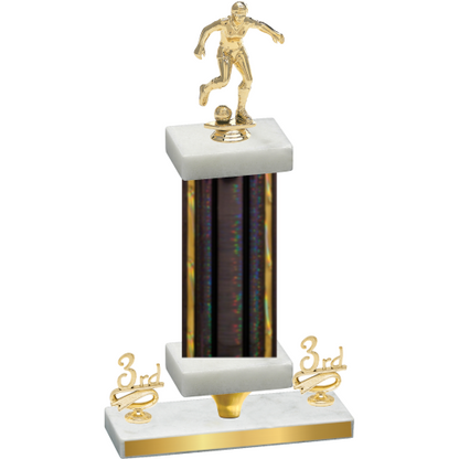 Premium Single Black Glacier Third Place Soccer Trophy
