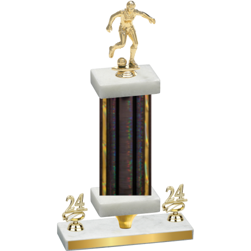 Premium Single Black Glacier Year Soccer Trophy