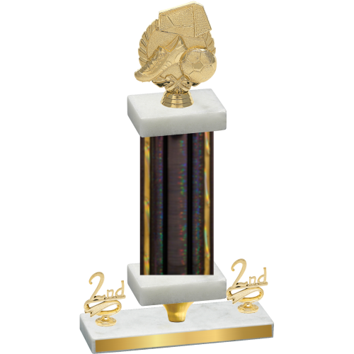 Premium Single Black Glacier Second Place Soccer Trophy