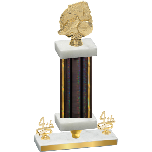 Premium Single Black Glacier Fourth Place Soccer Trophy