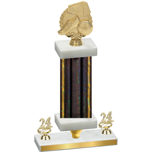 Premium Single Black Glacier Year Soccer Trophy