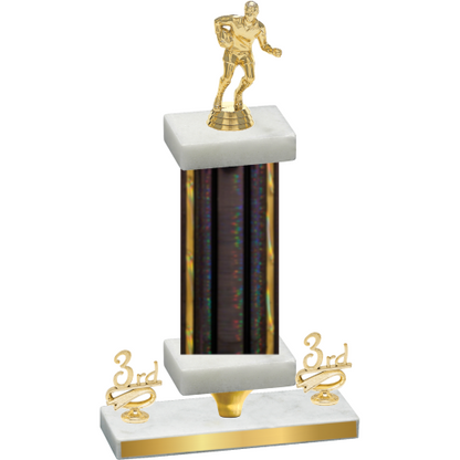 Premium Single Black Glacier Third Place Rugby Trophy