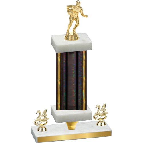 Premium Single Black Glacier Year Rugby Trophy