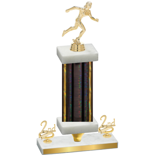 Premium Single Black Glacier Second Place Running Trophy