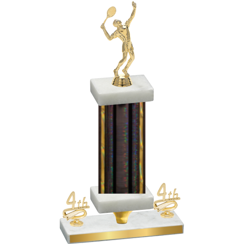 Premium Single Black Glacier Fourth Place Tennis Trophy