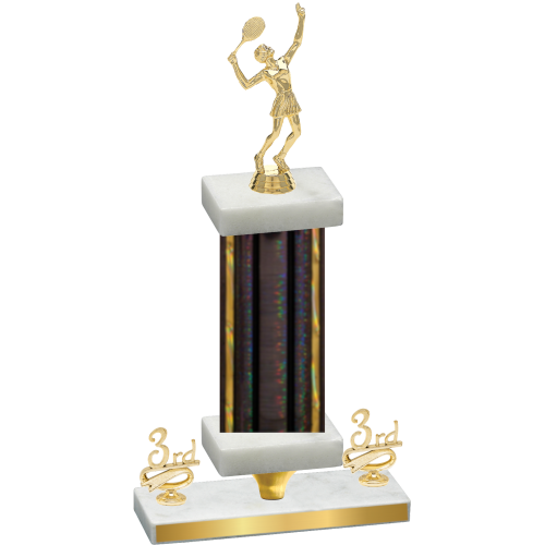 Premium Single Black Glacier Third Place Tennis Trophy