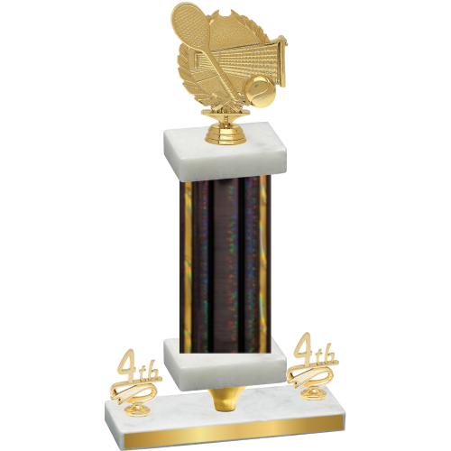 Premium Single Black Glacier Fourth Place Tennis Trophy