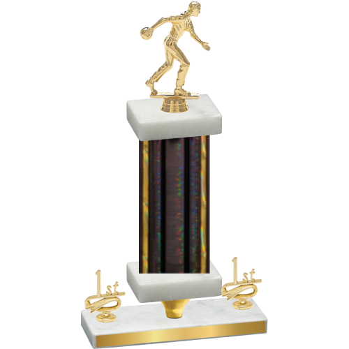 Premium Single Black Glacier First Place Bowling Trophy