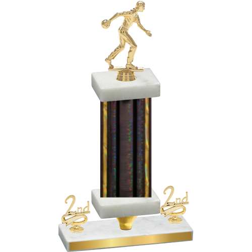 Premium Single Black Glacier Second Place Bowling Trophy