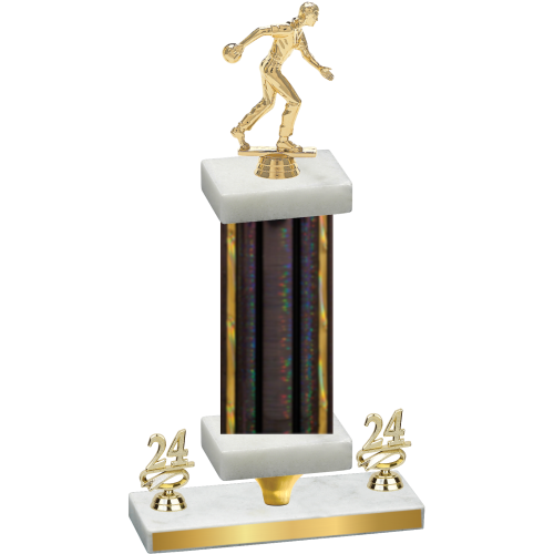 Premium Single Black Glacier Year Bowling Trophy