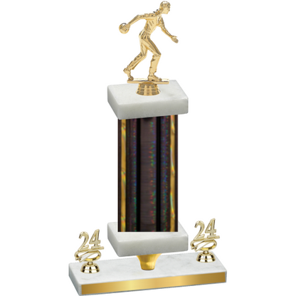 Premium Single Black Glacier Year Bowling Trophy