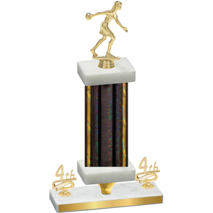 Premium Single Black Glacier Fourth Place Bowling Trophy