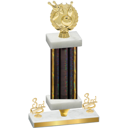 Premium Single Black Glacier Third Place Bowling Trophy