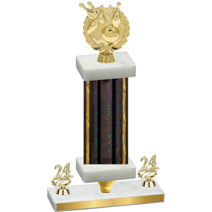 Premium Single Black Glacier Year Bowling Trophy