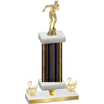 Premium Single Black Glacier Second Place Swimming Trophy