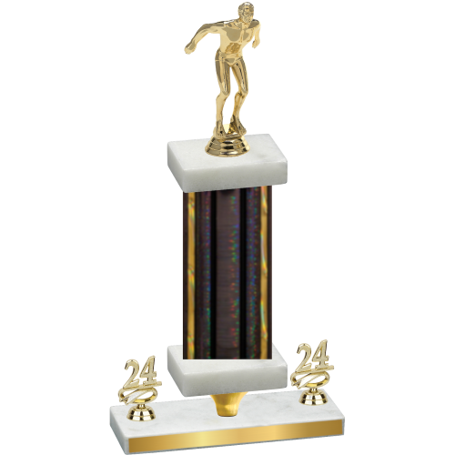 Premium Single Black Glacier Year Swimming Trophy