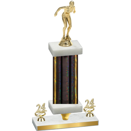 Premium Single Black Glacier Year Tennis Trophy