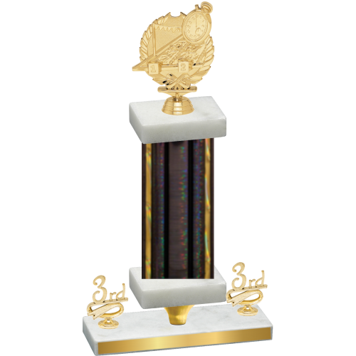 Premium Single Black Glacier Third Place Swimming Trophy