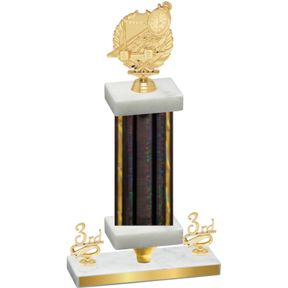 Premium Single Black Glacier Third Place Swimming Trophy