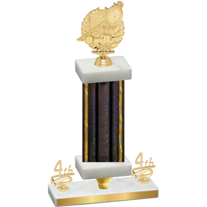 Premium Single Black Glacier Fourth Place Swimming Trophy