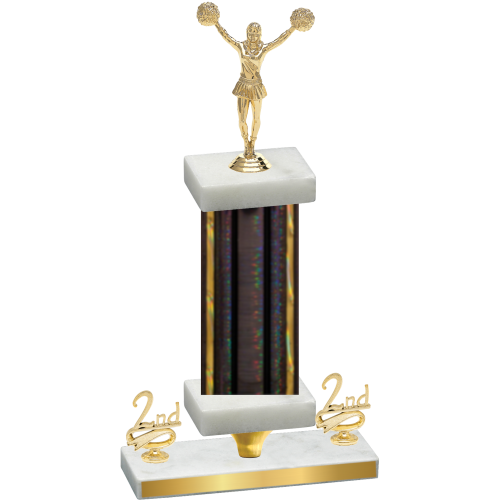 Premium Single Black Glacier Second Place Cheerleading Trophy