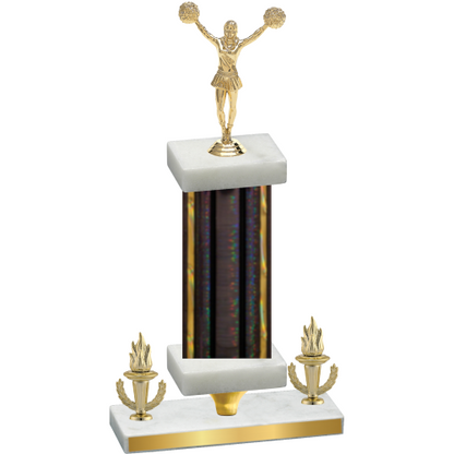 Premium Single Black Glacier Victory Cheerleading Trophy