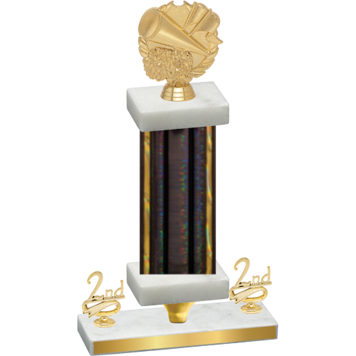 Premium Single Black Glacier Second Place Cheerleading Trophy
