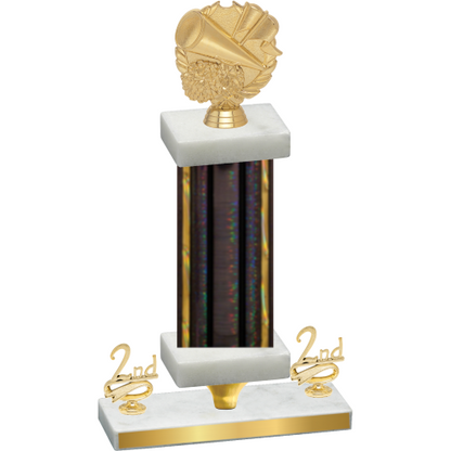 Premium Single Black Glacier Second Place Cheerleading Trophy